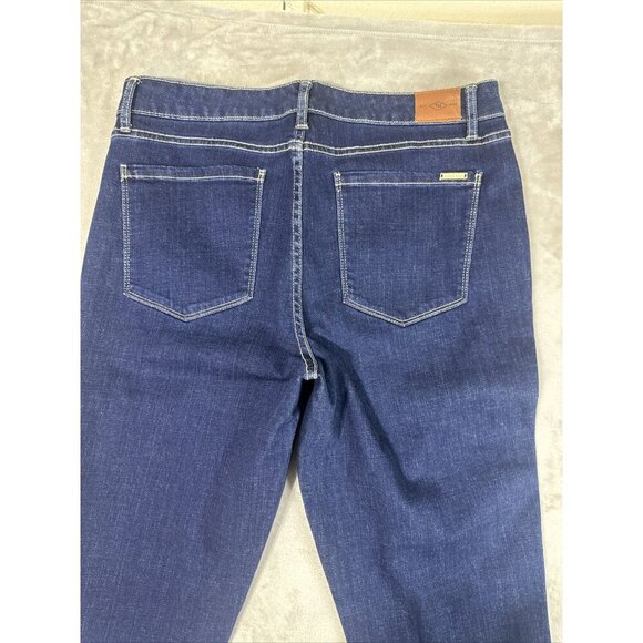 Women’s Tommy Hilfiger Denim Jeans Tribeca Skinny Dark Wash Side Stripes Size 12 - Picture 12 of 15